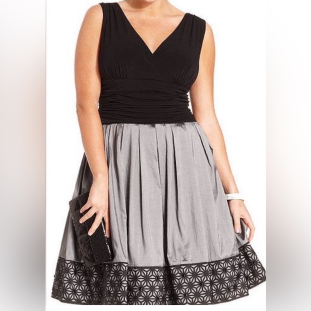 24W: S.L. Fashions Black and Gray Dress
